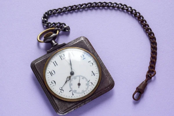 Vintage square watches on lilac — Stock Photo, Image