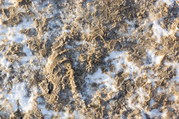 Neve sporca sulla passerella — Foto Stock
