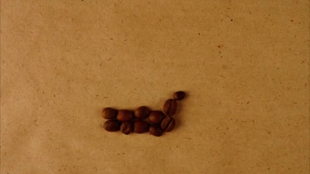 Tasse Kaffee Aus Kaffeebohnen Stop Motion Auf Rauem Hintergrund — Stockvideo