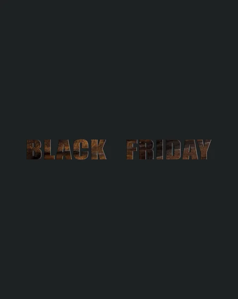 Phrase Black Friday Dark Wooden Textured Letters Dark Backdrop — Stock Photo, Image