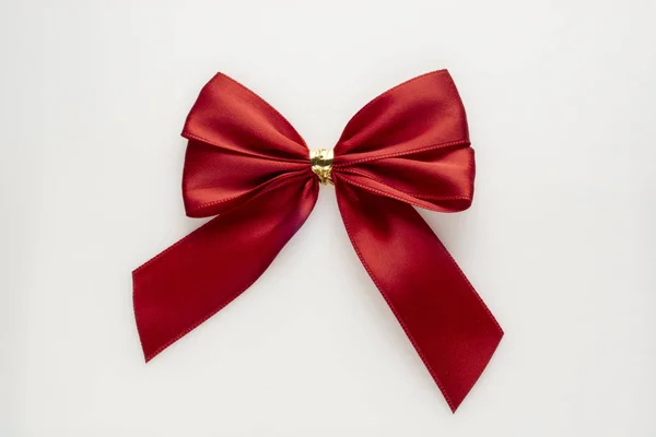 Gift Red Bow White Background — Stock Photo, Image