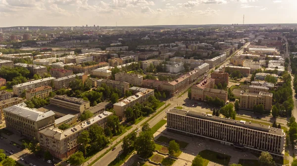 Panorama Aéreo Casas Avenidas Del Centro Ciudad Verano — Foto de Stock