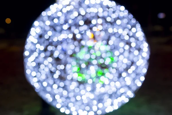 Luces Bokeh Mágicas Esféricas Iluminación Brillante Las Vacaciones Noche — Foto de Stock