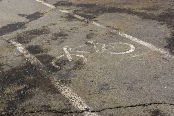 Imagen Una Bicicleta Sobre Asfalto Carril Bici Ciudad —  Fotos de Stock