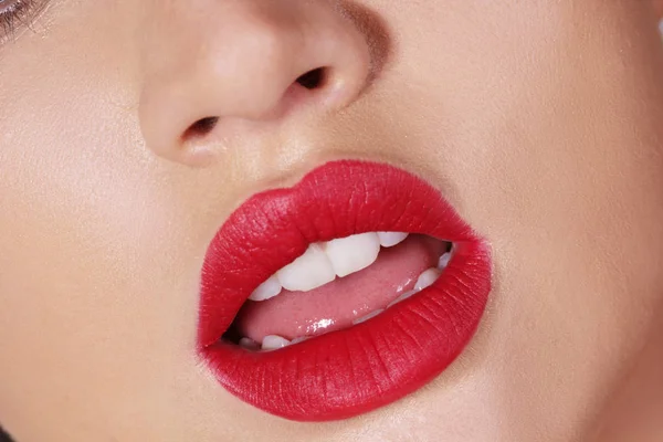 Bibir lipstik seksi — Stok Foto