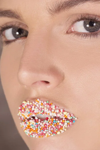 Candy coated läppar — Stockfoto