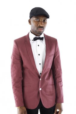 Afrika adam vintage bir takım elbise giymiş