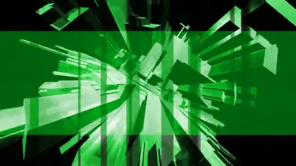 Bandera verde abstracta afilada — Vídeo de stock