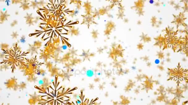 Schneeflocken und Kreise Bewegungshintergrund — Stockvideo