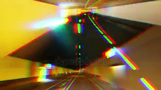 Наложение света в туннеле — стоковое видео