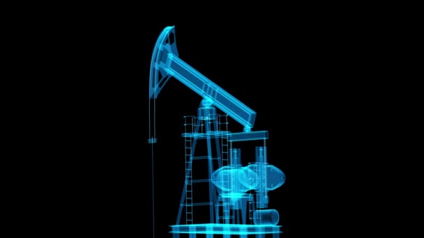 Pompe Olio Vetro Blu Brillante Ciclo — Video Stock