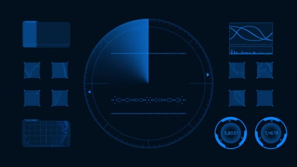 Interfaz tecnológica futurista GUI de fondo — Vídeos de Stock