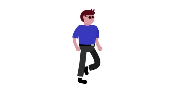 Walking Man. Boucle sans couture. Caricature — Video