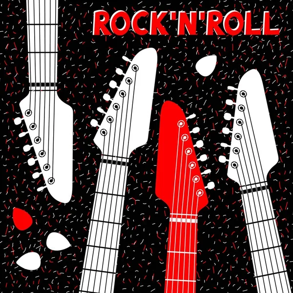 Design de cartazes festival de rock and roll. Ilustração vetorial — Vetor de Stock