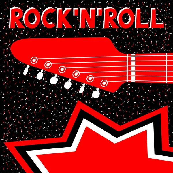 Design de cartazes festival de rock and roll. Ilustração vetorial — Vetor de Stock