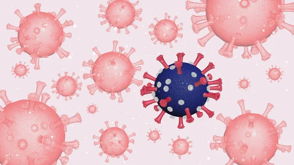 Coronavirus molekula világos vörös háttérrel. Coronavirus veszélyes influenza — Stock Fotó