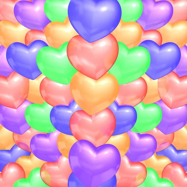 Kolorowe balony w kształcie serca — Zdjęcie stockowe
