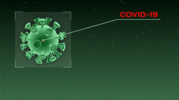 暗緑色の背景にコロナウイルス分子。コロナウイルスは危険なインフルエンザだ。ループ可能なアニメーション. — ストック写真