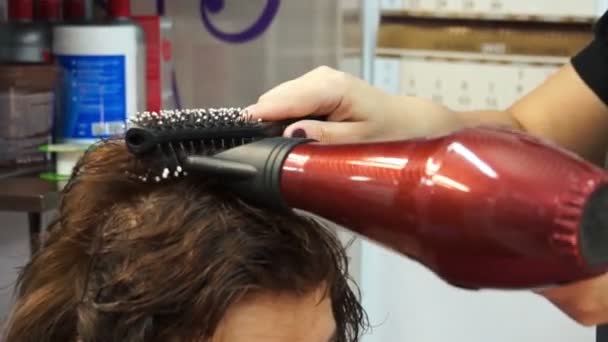 Secador de pelo para secar el cabello — Vídeos de Stock