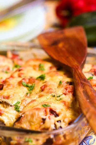 Vegetable Casserole Cheese — Stock Photo, Image