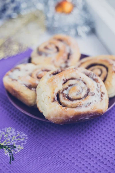 Rolos Canela Deliciosos Caseiros — Fotografia de Stock