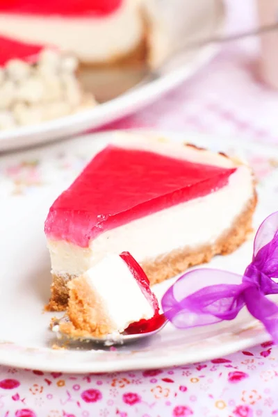 Homemade Cheesecake Jelly — Stock Photo, Image