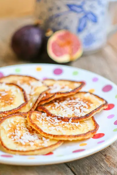 Coconut Pancakes Breakfast — Stock Photo, Image