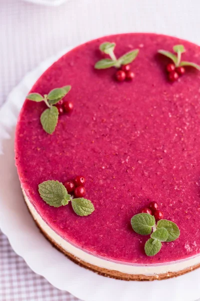 Gâteau Crème Gelée Fraises — Photo