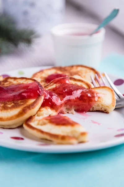 Homemade Pancakes Jam — Stock Photo, Image