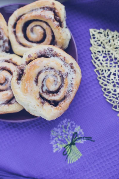 Homemade Sweet Fresh Brioche Cinnabons — Stock Photo, Image