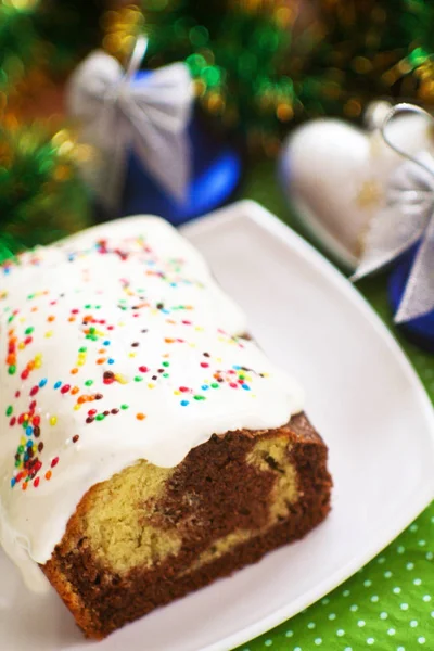 바닐라 초콜릿 케이크 — 스톡 사진