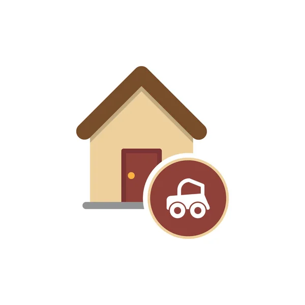 Huis en auto pictogram — Stockvector