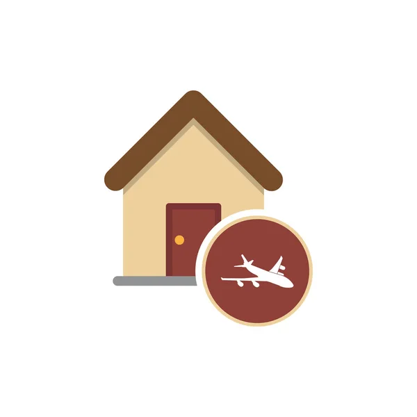 Illustration eines Haussymbols mit einem Flugzeug — Stockvektor