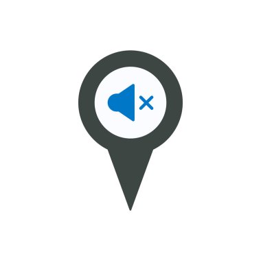 Konum sessiz PIN ses simgesi yerleştir noktası çapraz