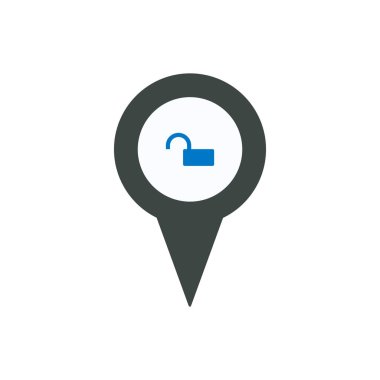 Konumu kilit işareti PIN yer işaretçi güvenli simgesi