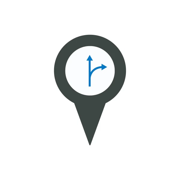 Icono de puntero de lugar de pin de marcador de ubicación de flecha — Vector de stock
