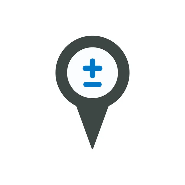 Location Marker Pin-Ort plus Minuszeigerposition-Symbol — Stockvektor