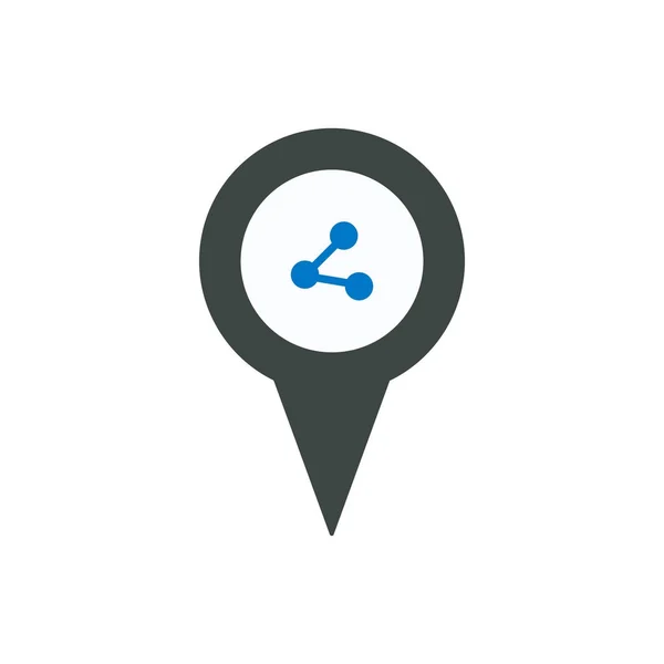 Reference location marker pin place share icon — стоковый вектор