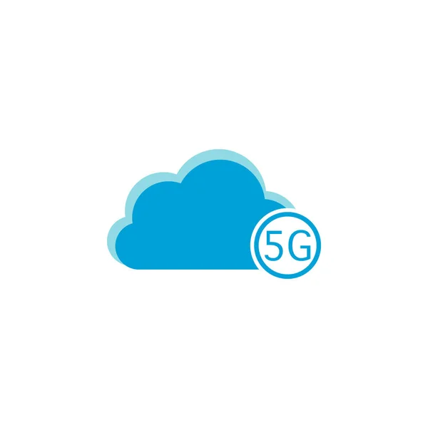 Icono de computación en nube, icono 5G — Archivo Imágenes Vectoriales