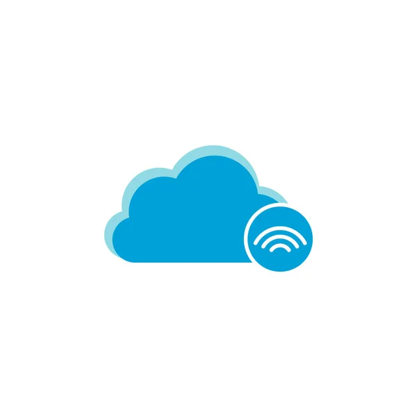 Σύννεφο υπολογιστών εικονίδιο, το εικονίδιο Wi-Fi — Διανυσματικό Αρχείο