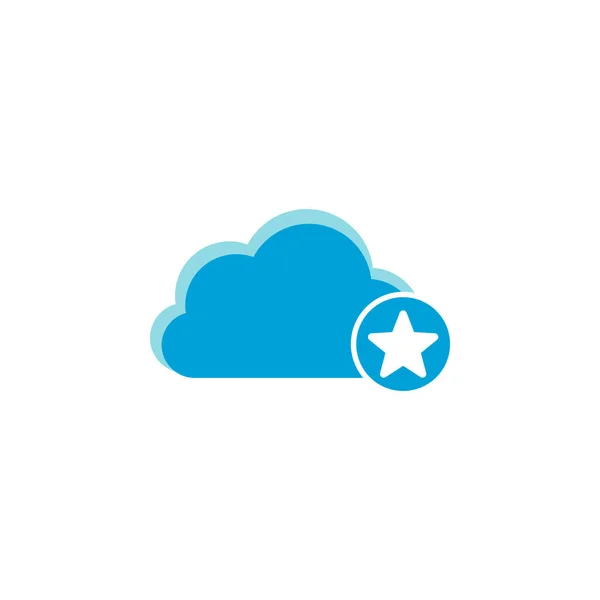 Icona cloud computing, icona stella — Vettoriale Stock