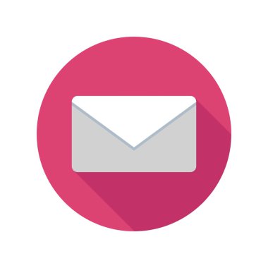 Zarf simgesi. Uzun gölge ile e-posta simgesi.