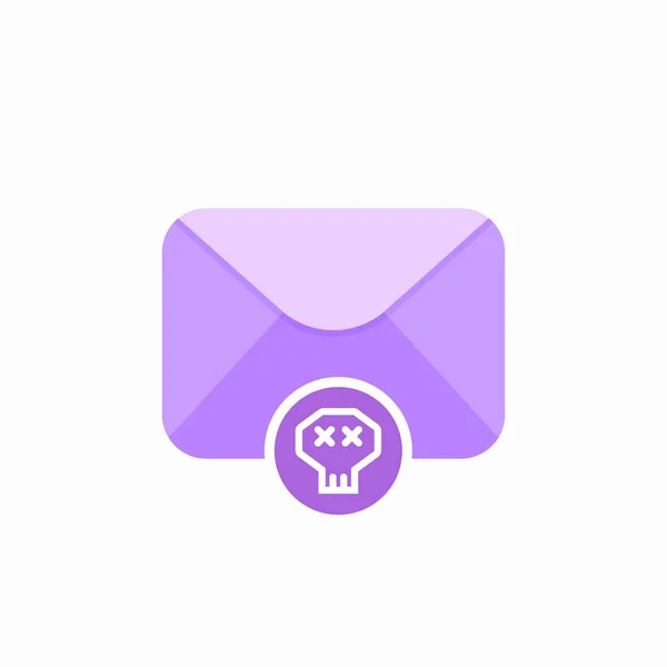 E-posta emoji zarf mektup posta iletisi göndermek kafatası simgesi — Stok Vektör