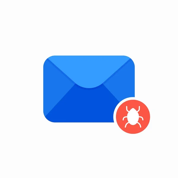 Bug email envelope mail virus worm icon — Stock Vector