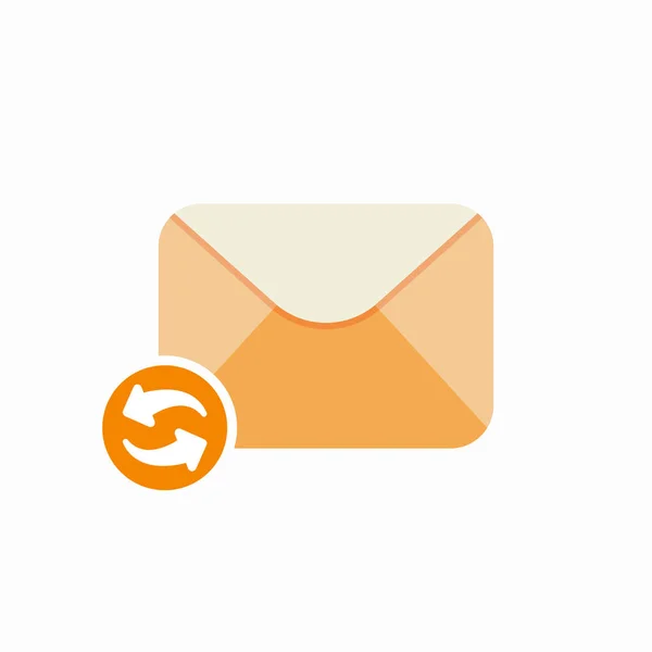 Comprobar correo electrónico sobre icono de actualización de correo — Vector de stock