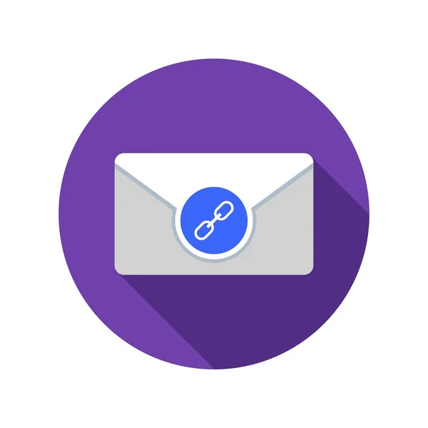 Mail attachment icon. Email icon with long shadow. — Stock Vector
