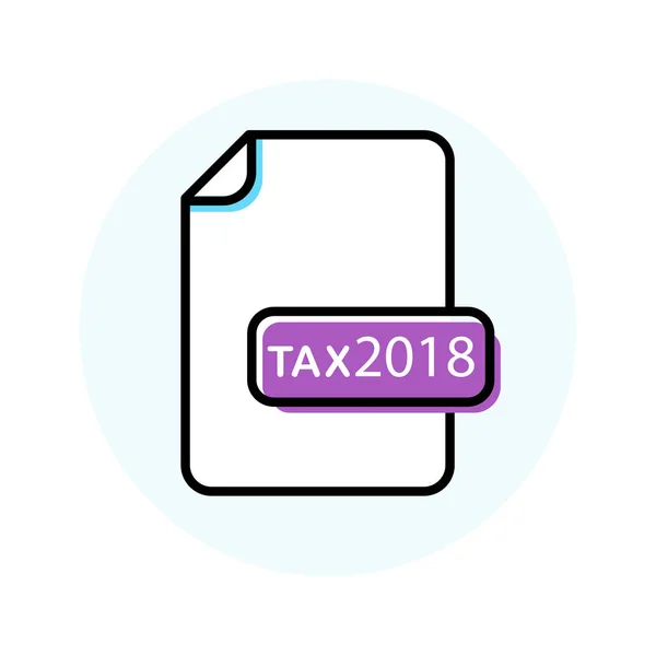 Tax2012 Dateiformat, Erweiterung Farbzeilensymbol — Stockvektor