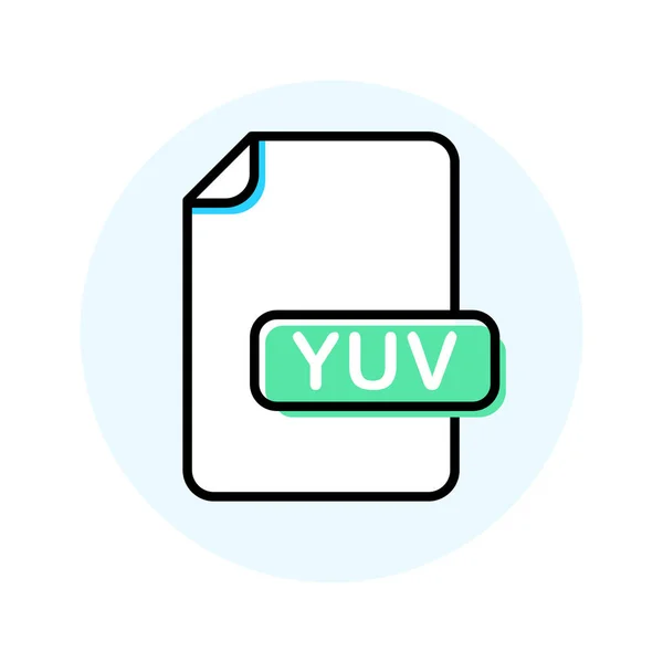 Formato del file YUV, icona della linea di colore dell'estensione — Vettoriale Stock
