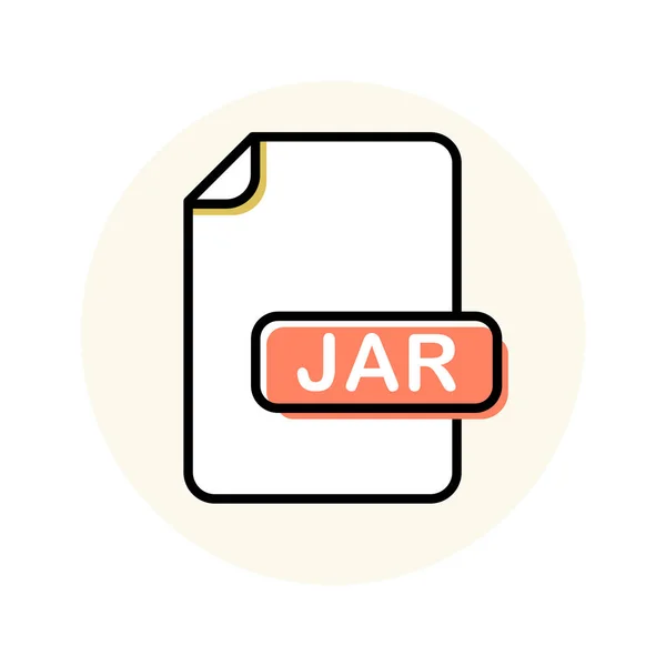Jar ファイル形式、拡張色線アイコン — ストックベクタ