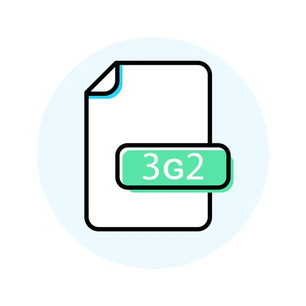 3 g 2 ファイル形式、拡張色線アイコン — ストックベクタ